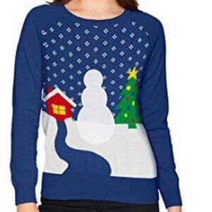 Hybrid Apparel Womens Snowman DIY Holiday Sweater, Size Small